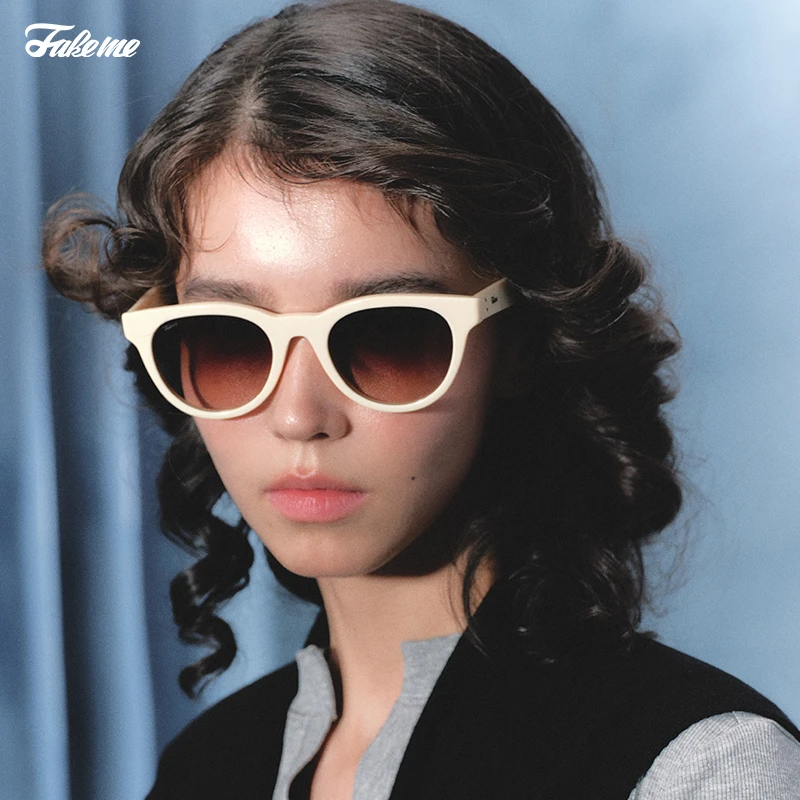 Fakeme【商场同款】板材猫眼镜框防紫外线太阳镜女墨镜lowry2022