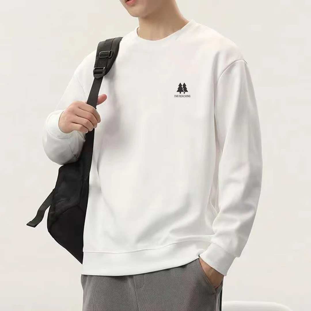 【圆领】重磅男士卫衣长袖秋冬款套头加厚百搭宽松休闲【胸标两棵树】