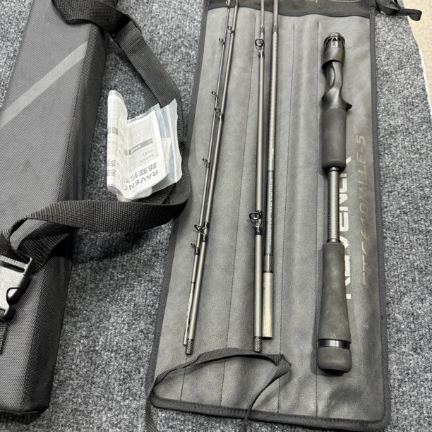 92#枪柄五节路亚竿，岚610mlf-5轻微使用痕迹无磕碰开裂卡袋齐全