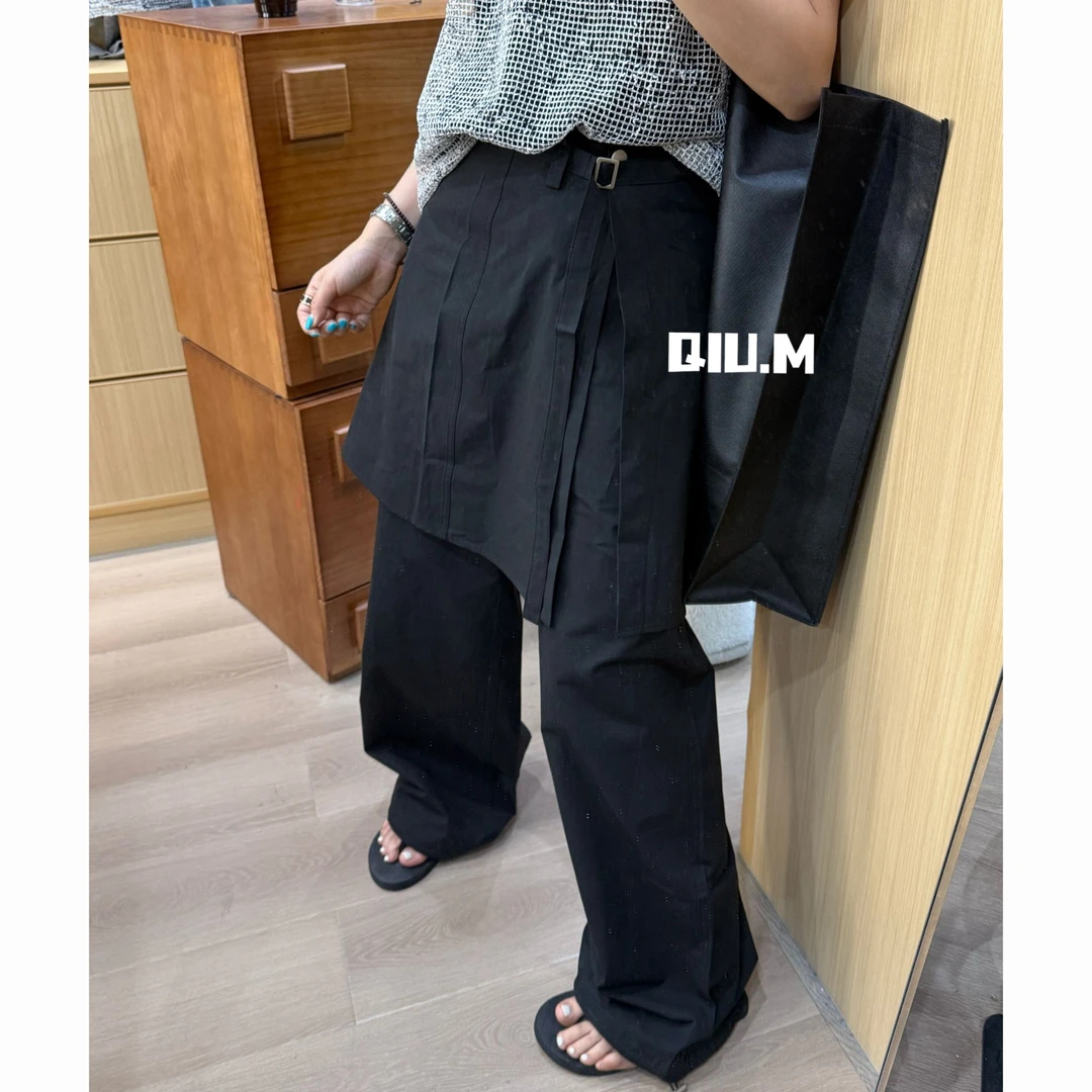 【QM】.PI帘工装裤.可拆卸款裤脚抽绳小众洋气设计师定制款半松紧腰