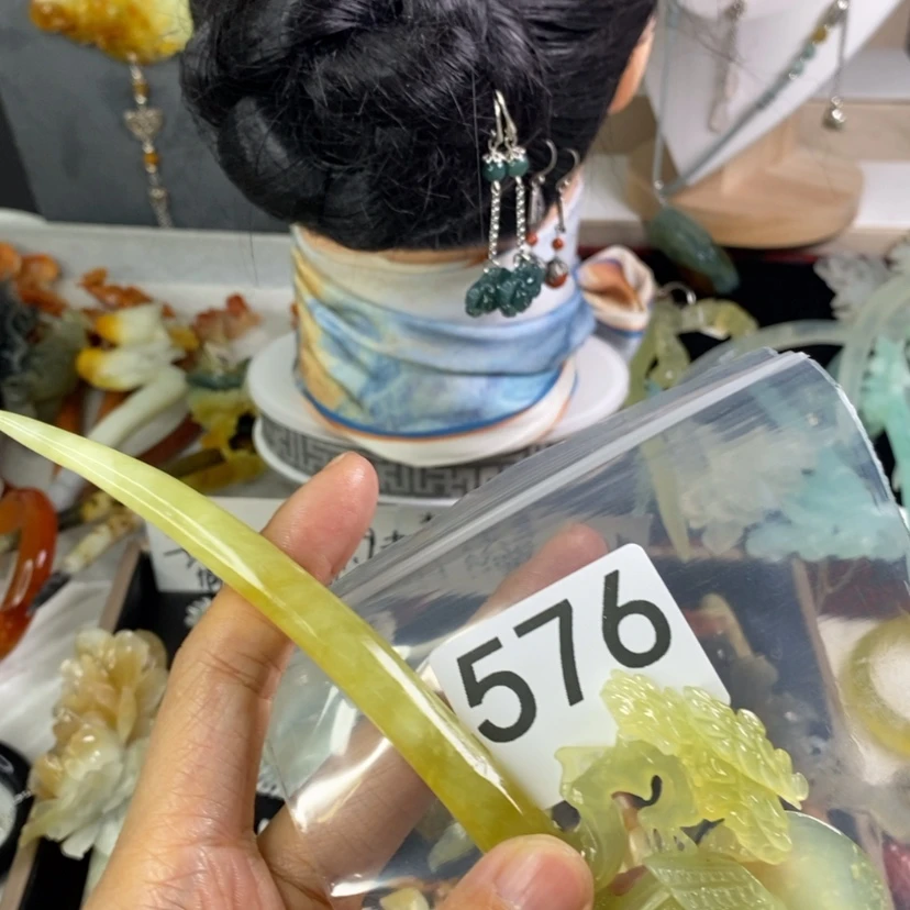 【闪购商品】岫玉发饰未镶嵌路***路