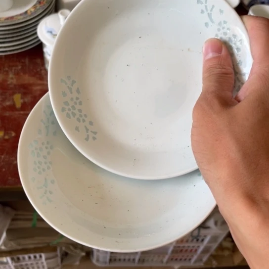 瓷片陶瓷陶瓷6英寸青釉玲珑2个