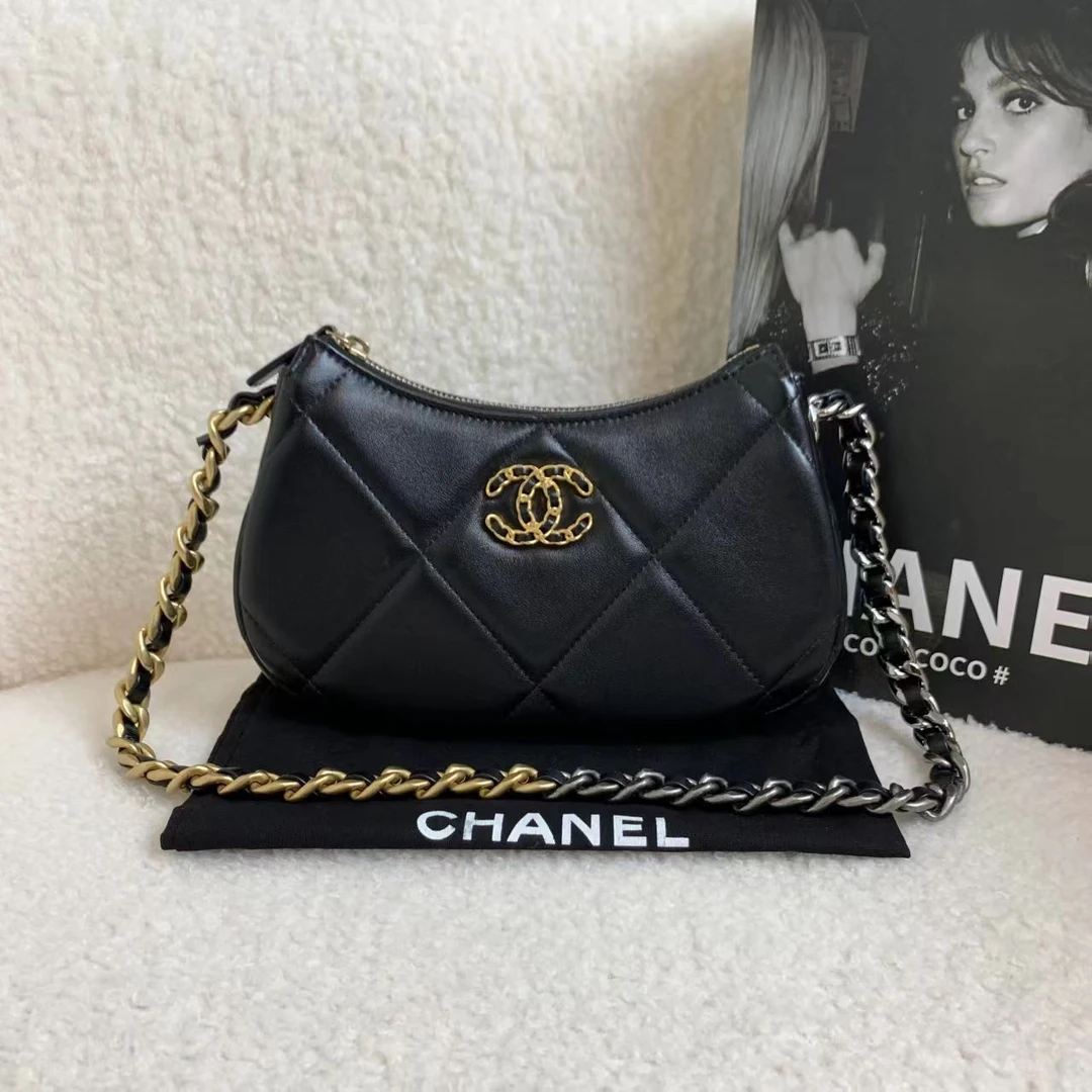 99新 Chanel/香奈儿 壹臻/24P黑金羊19bag hobo 45478761