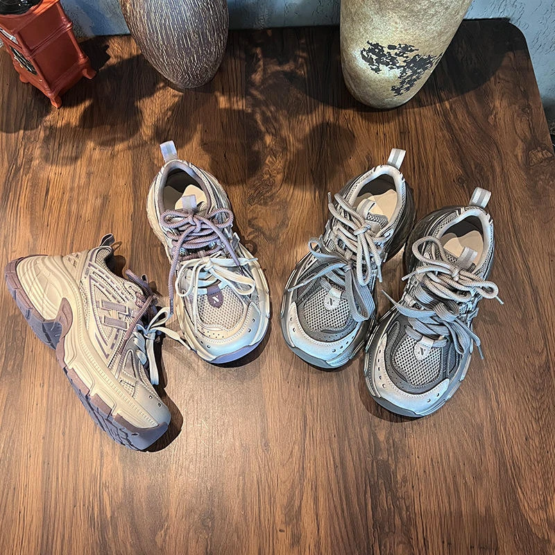 【WENJI】25ss吸膜底老爹鞋女2025秋冬新款增高鞋厚底运动鞋休闲