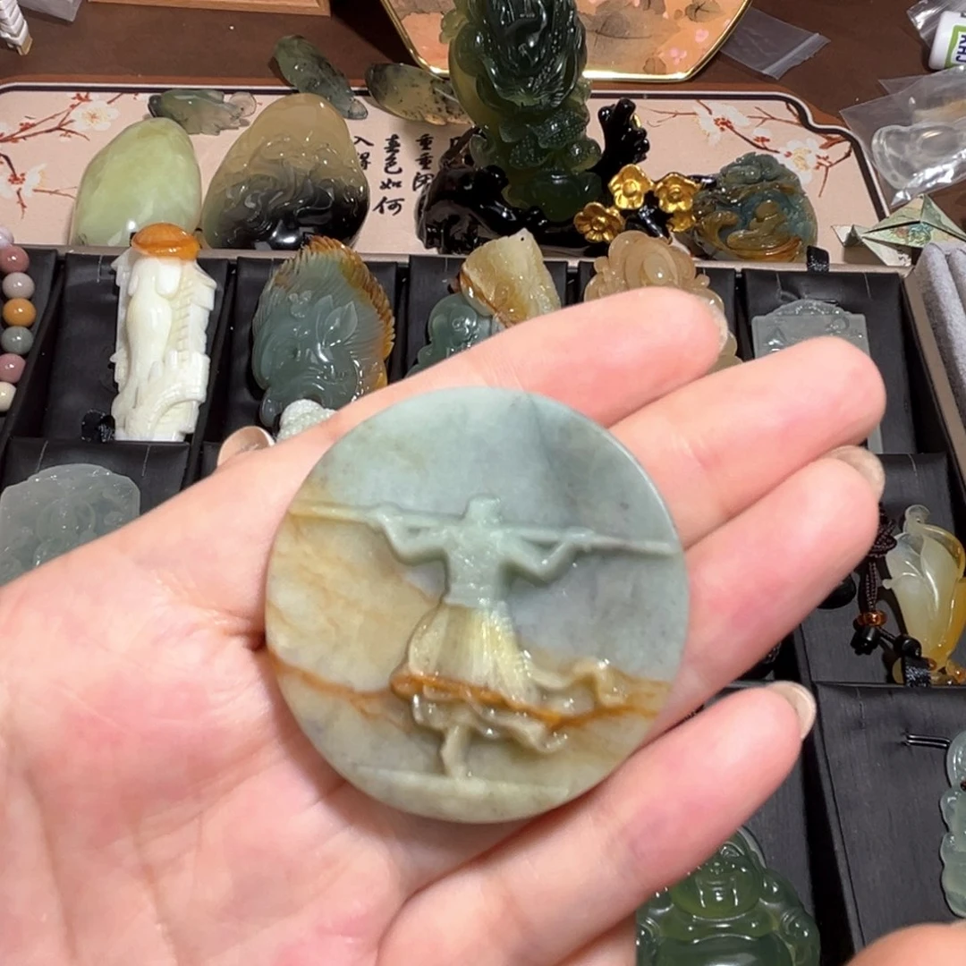 蛇纹石玉未镶嵌吊坠(不含链)