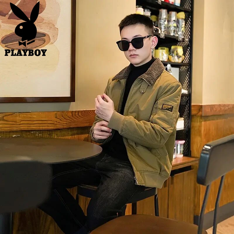 2025冬季外套休闲复古夹克男加绒加厚工装上衣男宽松纯棉防寒棉衣