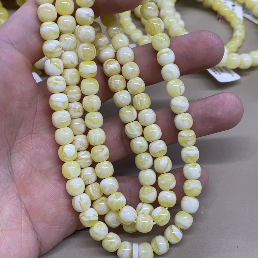 琥珀未镶嵌手链精工老型108