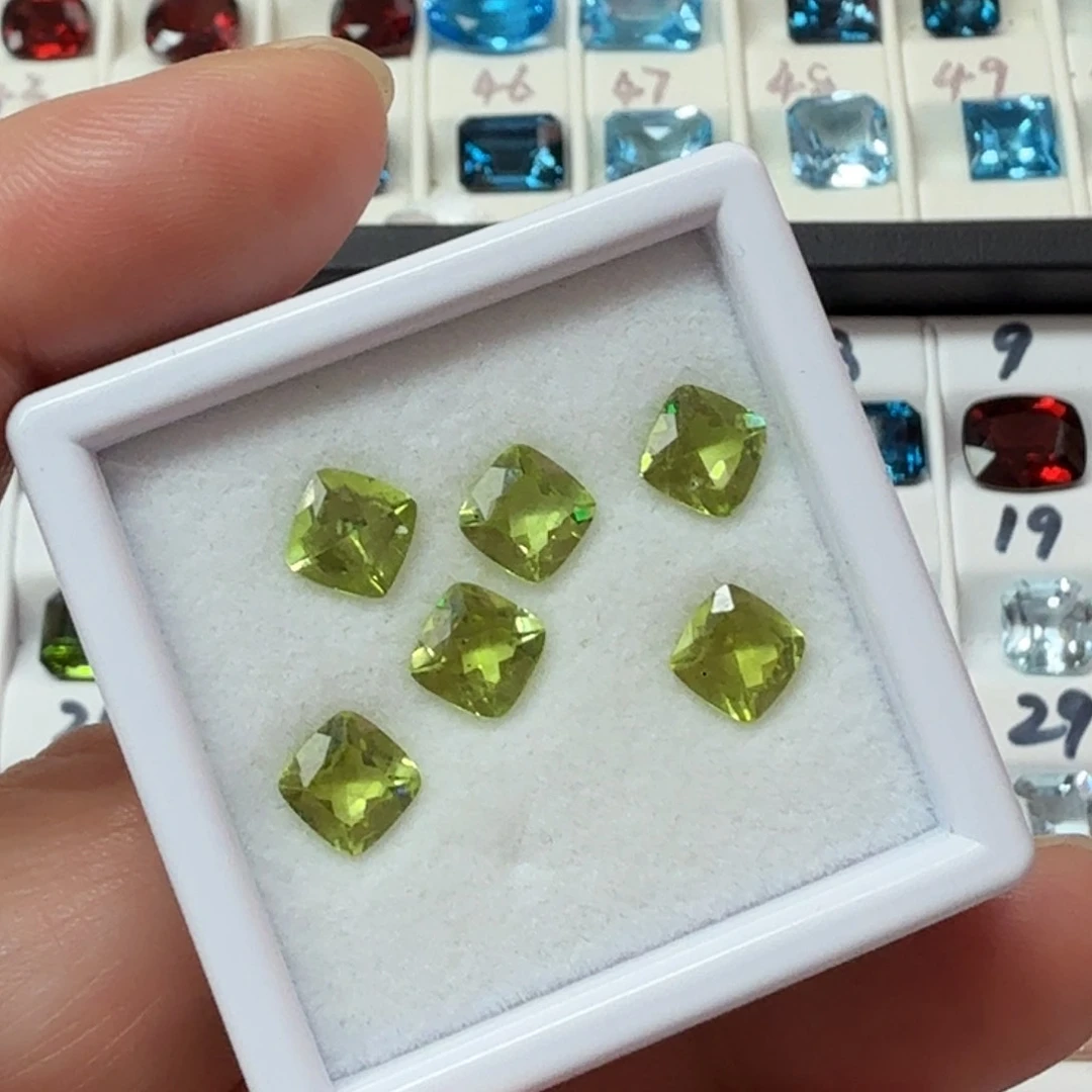 珠宝奇石未镶嵌橄榄石多样性随机发一颗卡6毫米