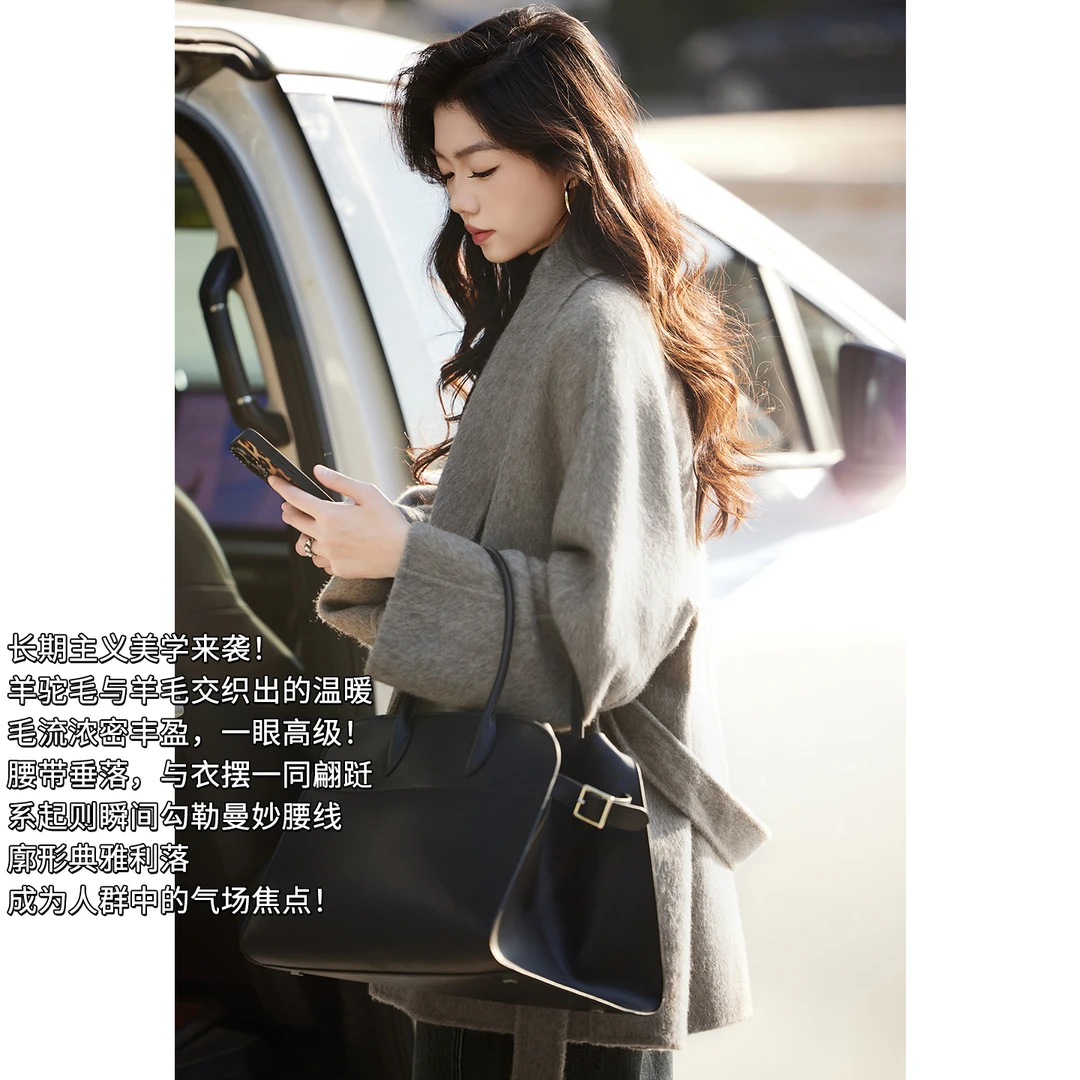 美洋MEIYANG 威廉三号大衣 绵羊毛羊驼毛|青果领双面呢外套-周二