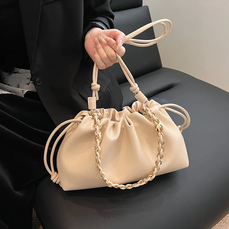 云朵褶皱包女2025新款单肩包休闲百搭手提包时尚斜挎包85121