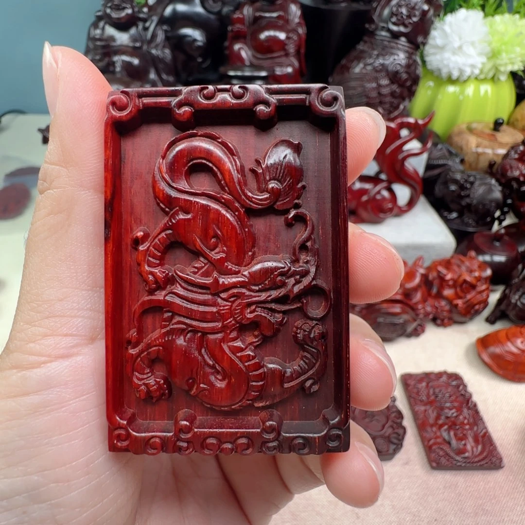 稳***福把件小叶紫檀龙牌