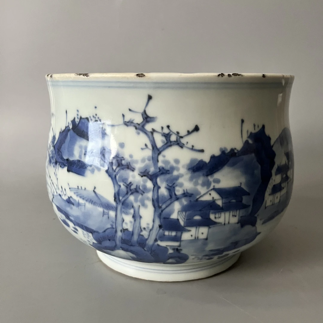 0220 清早 青花山水意境铂