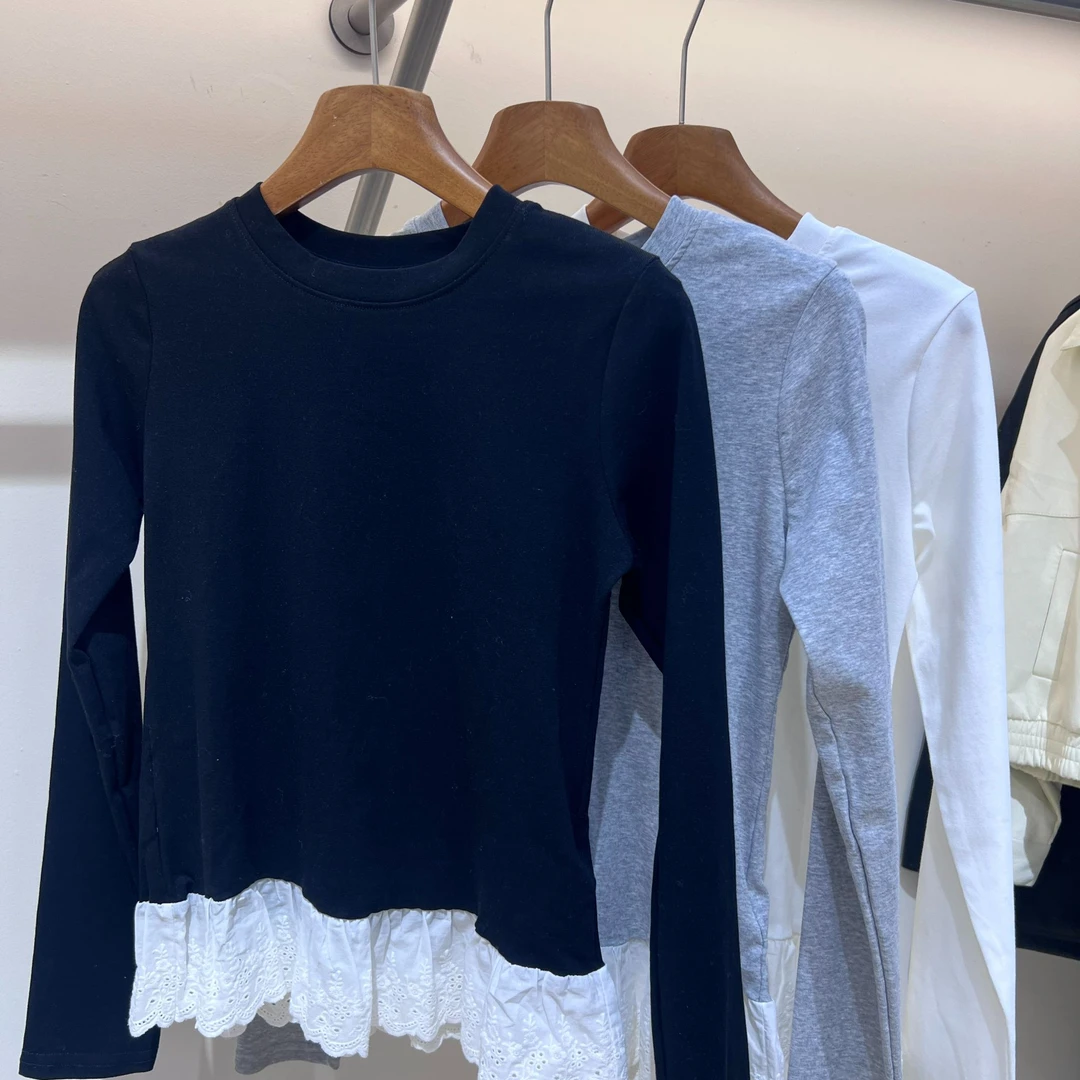 李一能/FHDJkah实体版本【下摆蕾丝花边小衫2530】