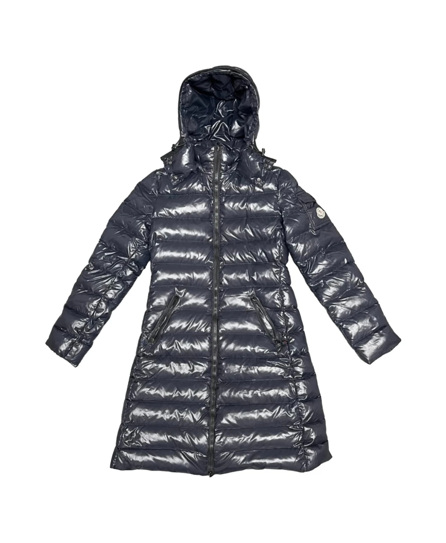 99新 MONCLER Nmoka黑色中长款羽绒服/尺码0