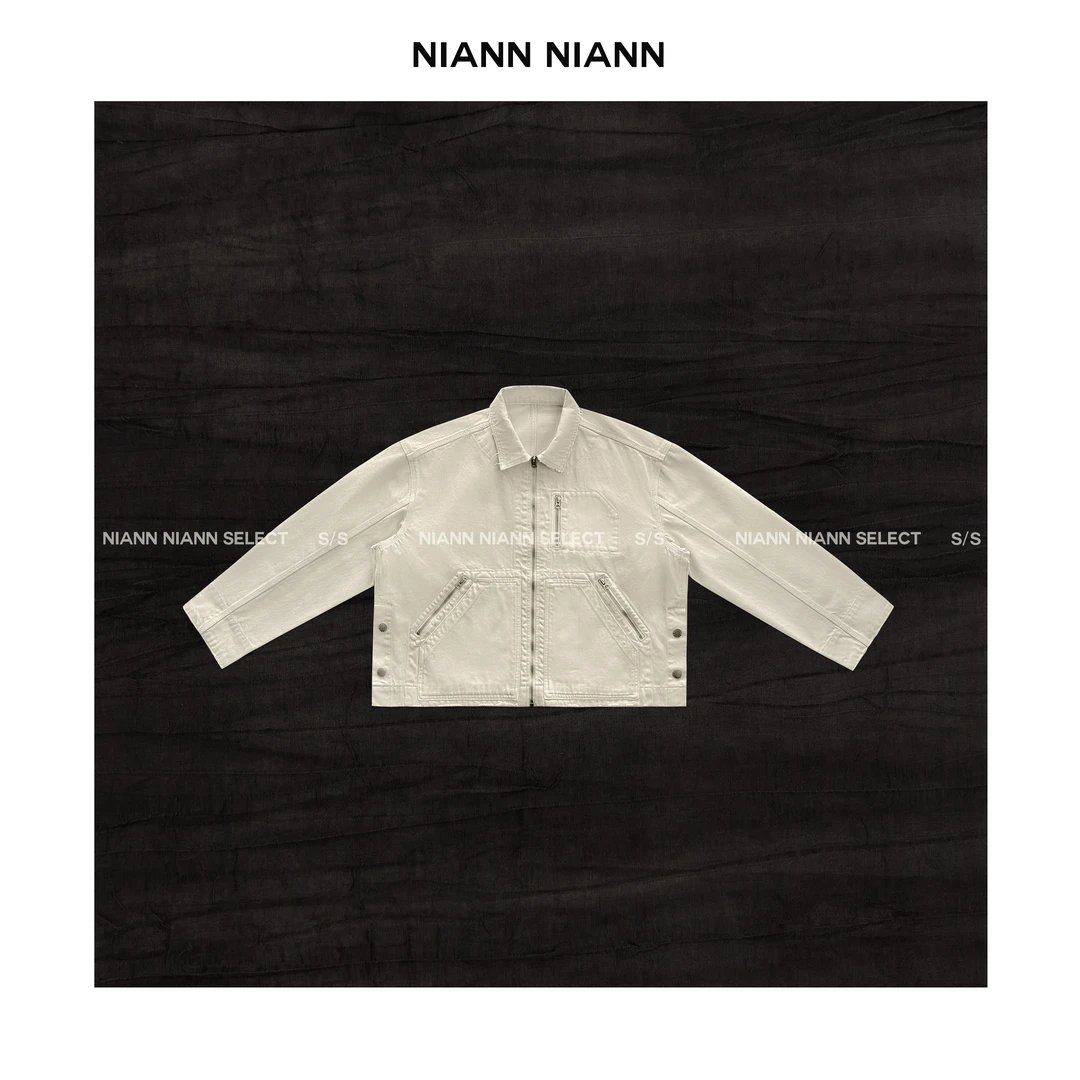 NiannNiann 2025春款新品女装复古水洗拉链外套15106