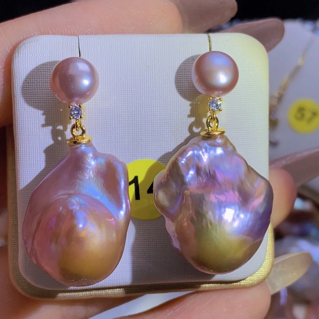 银S925镶嵌淡水珍珠微瑕