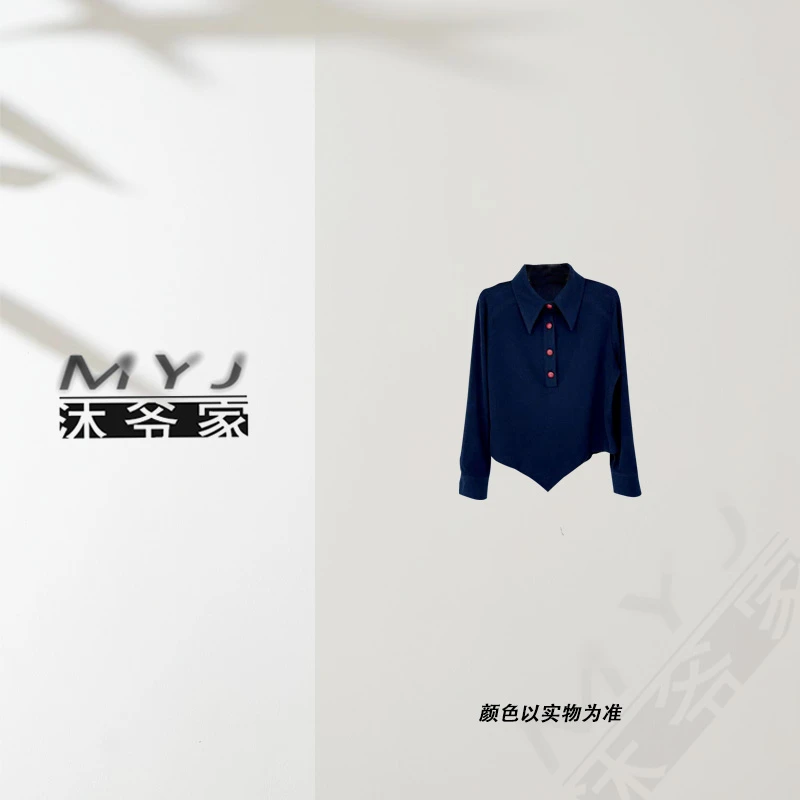 沐爷家——624不规则时尚休闲百搭简约设计师长袖上衣