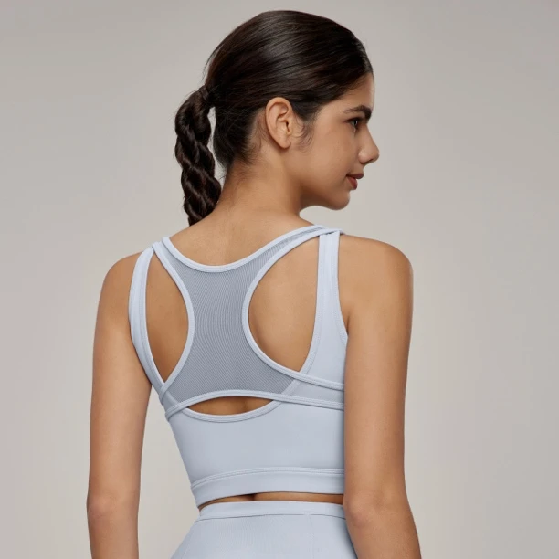 运动背心女文胸女网纱工字背设计一体式聚拢式瑜伽服DWB115105