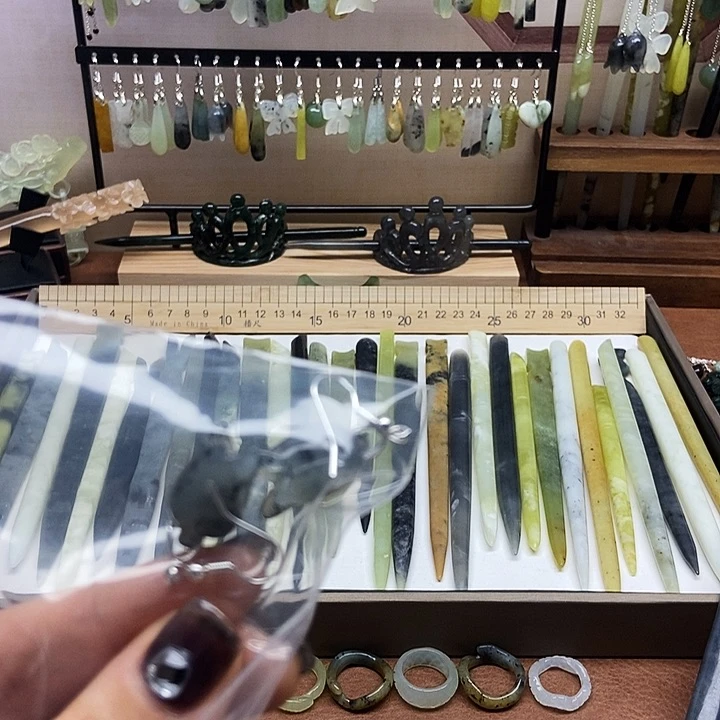 岫玉发簪未镶嵌ᦸ****