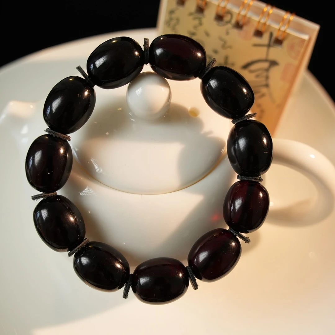 SY翳珀枣珠手串15+天然琥珀蜜蜡品质珠宝手链轻奢欧若风转运珠