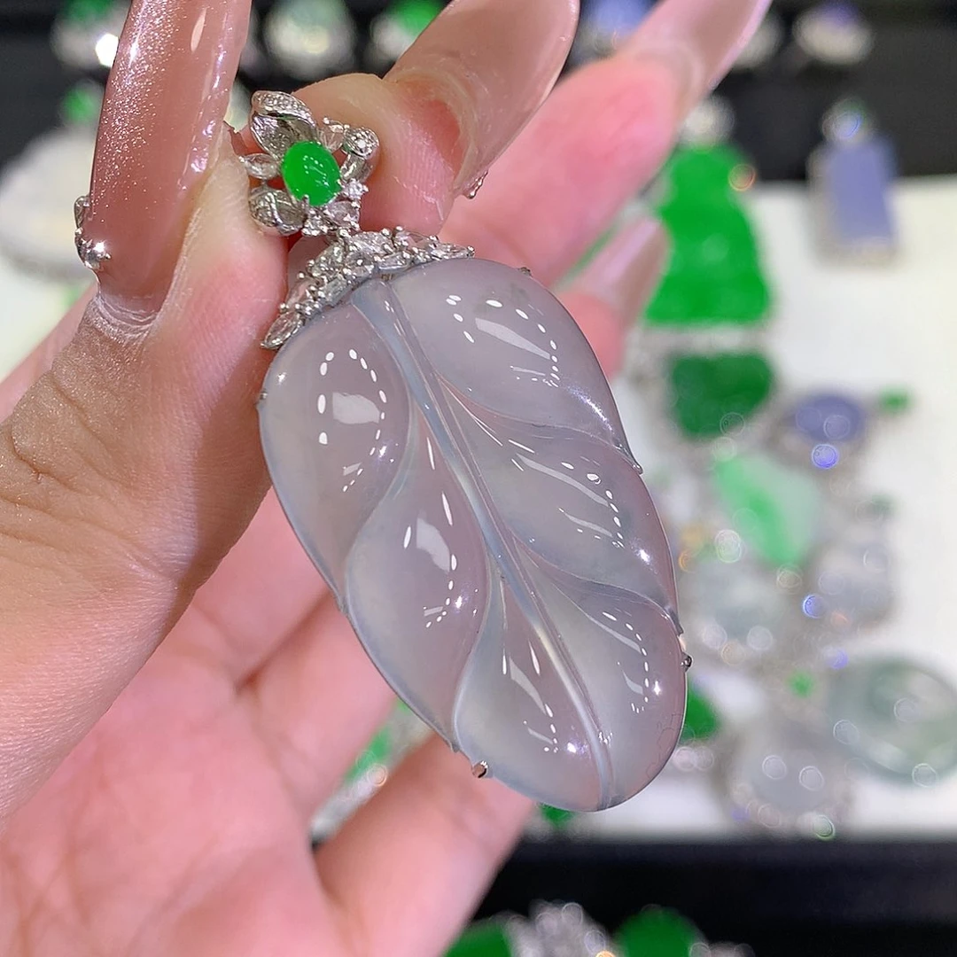 翡翠颈饰18K金镶嵌111111111