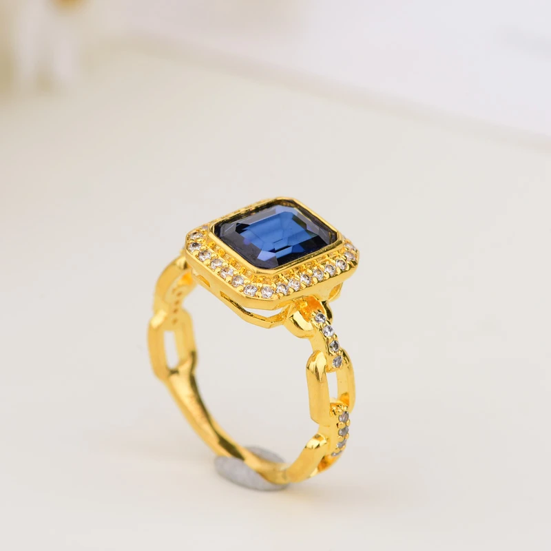 18k斯里兰卡蓝宝戒指经典款LC764