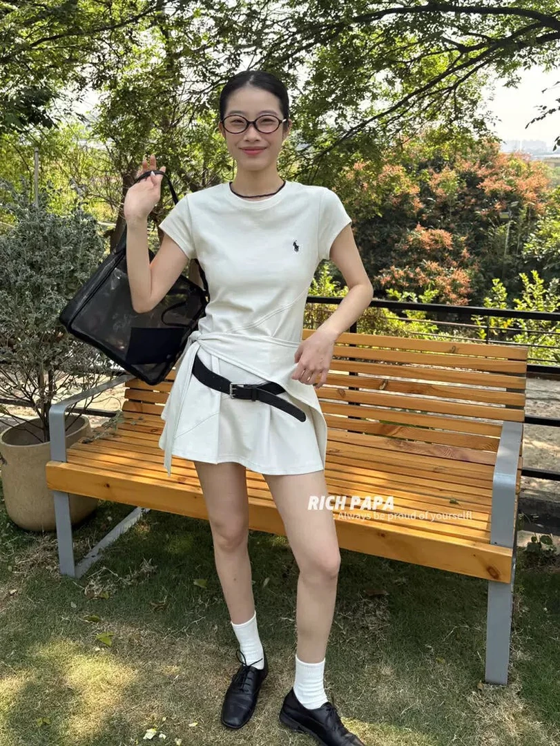 2025新品刺绣小标polo裙（配披肩）洋气舒适日常，运动休闲百搭高腰