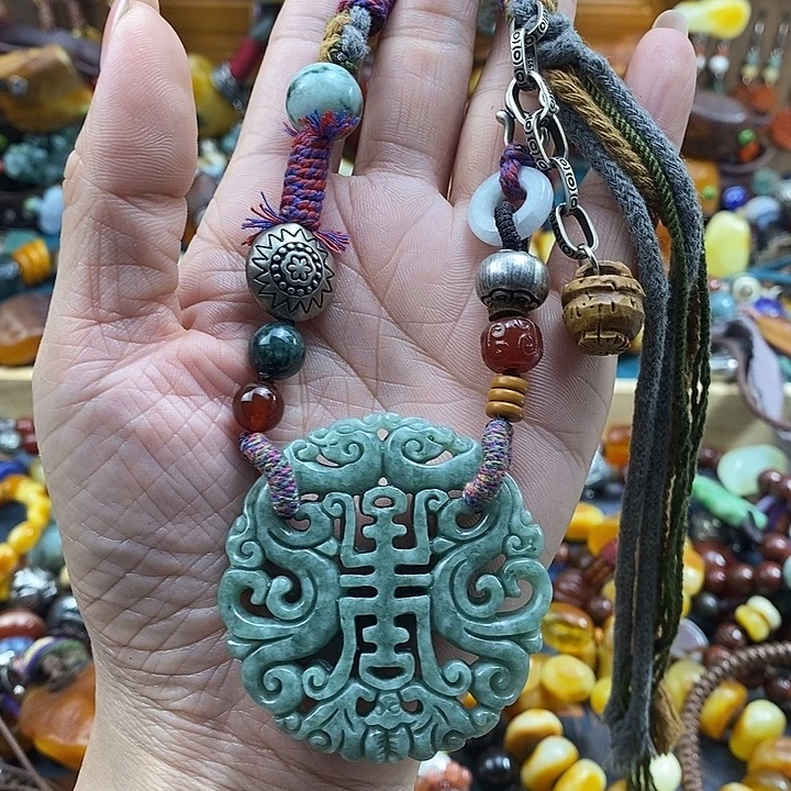 翡翠未镶嵌项链项链