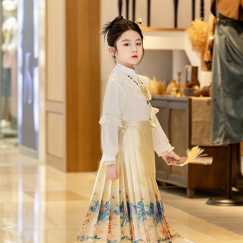 【云锦香槟色】国风系列女童单马面no退换