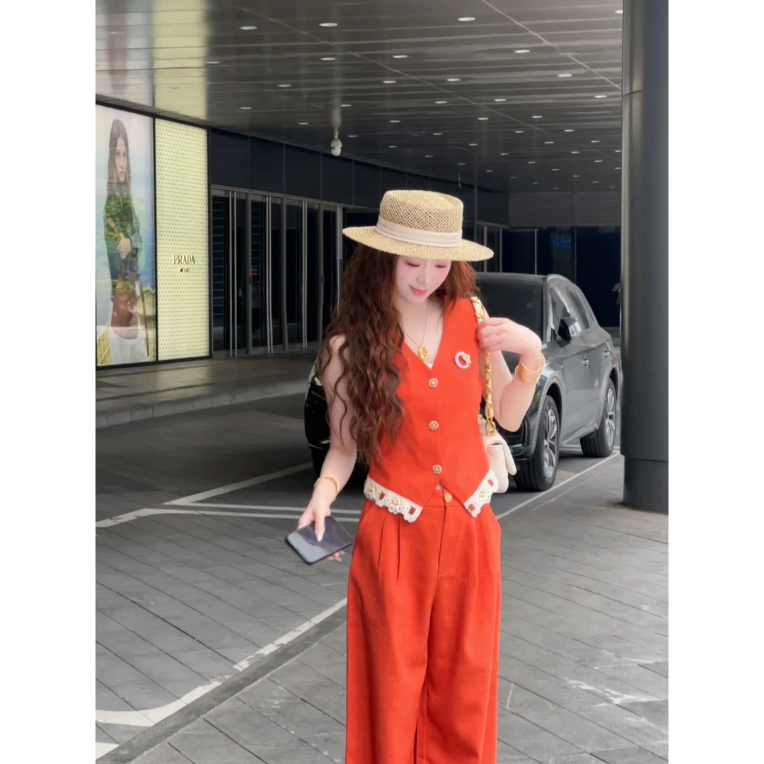 冉冉定制●【奢享时尚】两件套上衣裤子设计感LUX5TZ2585（不含胸针）