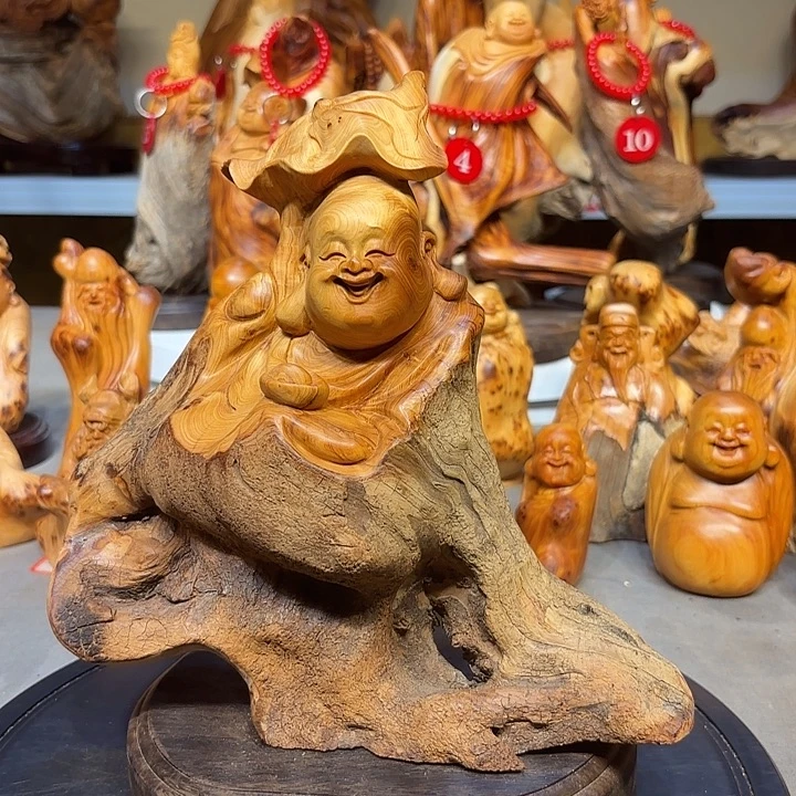 柏木太行崖柏弥勒佛