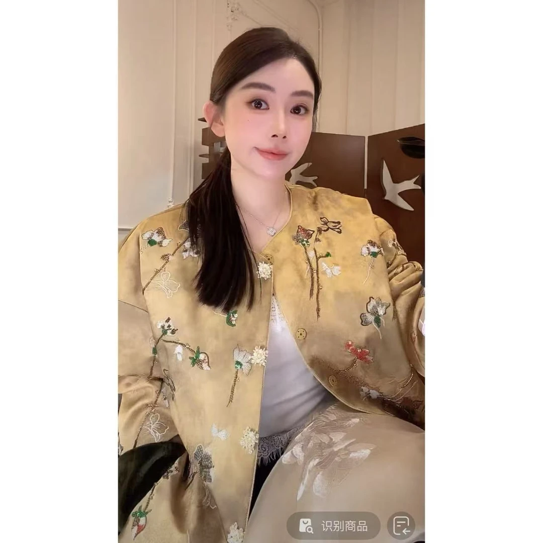 ZHUIMU.【金箔花开】新中式国风时尚气质百搭刺绣上衣棉外套ZM1056.