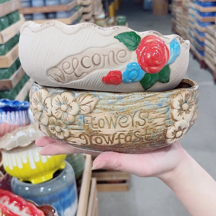 有孔.凑单10元陶瓷花盆发货！