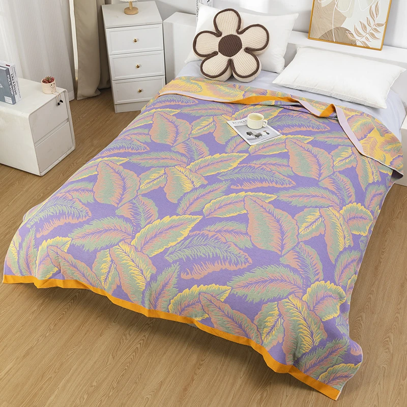 【黄金叶】-精品纱布盖毯多功能精梳