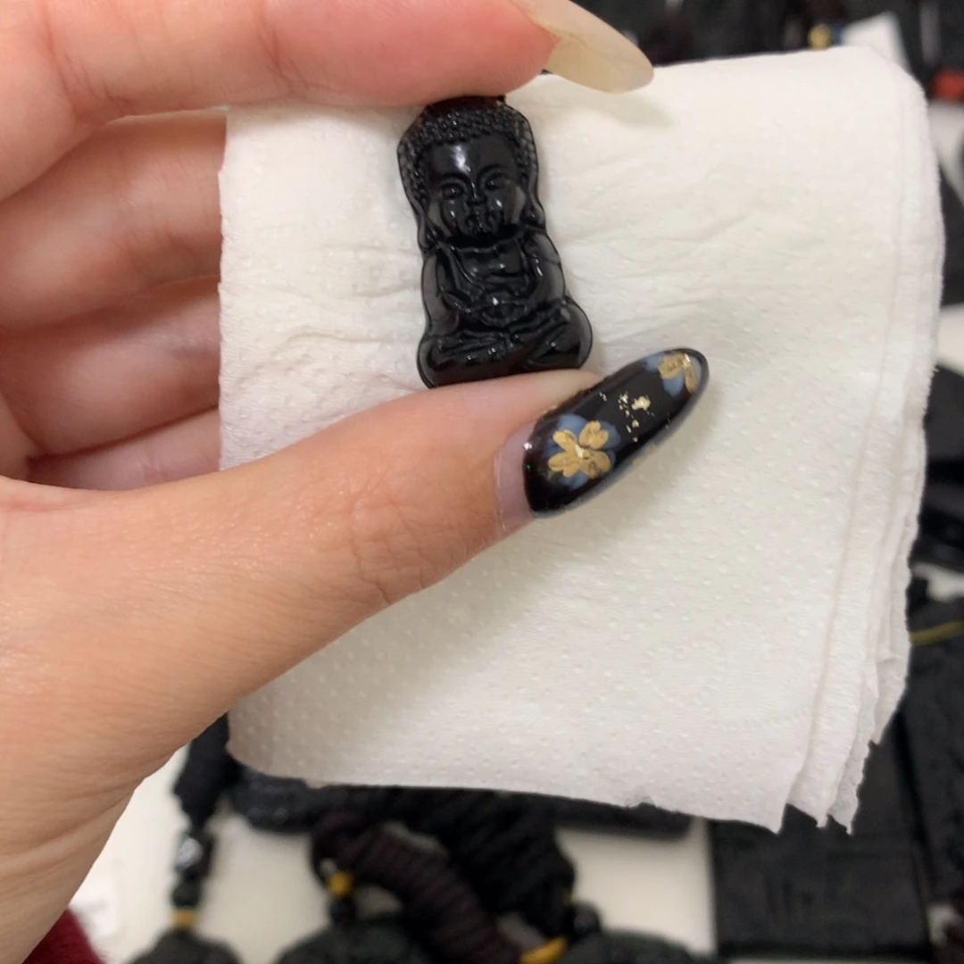 天然缅甸a货钢琴黑挂件