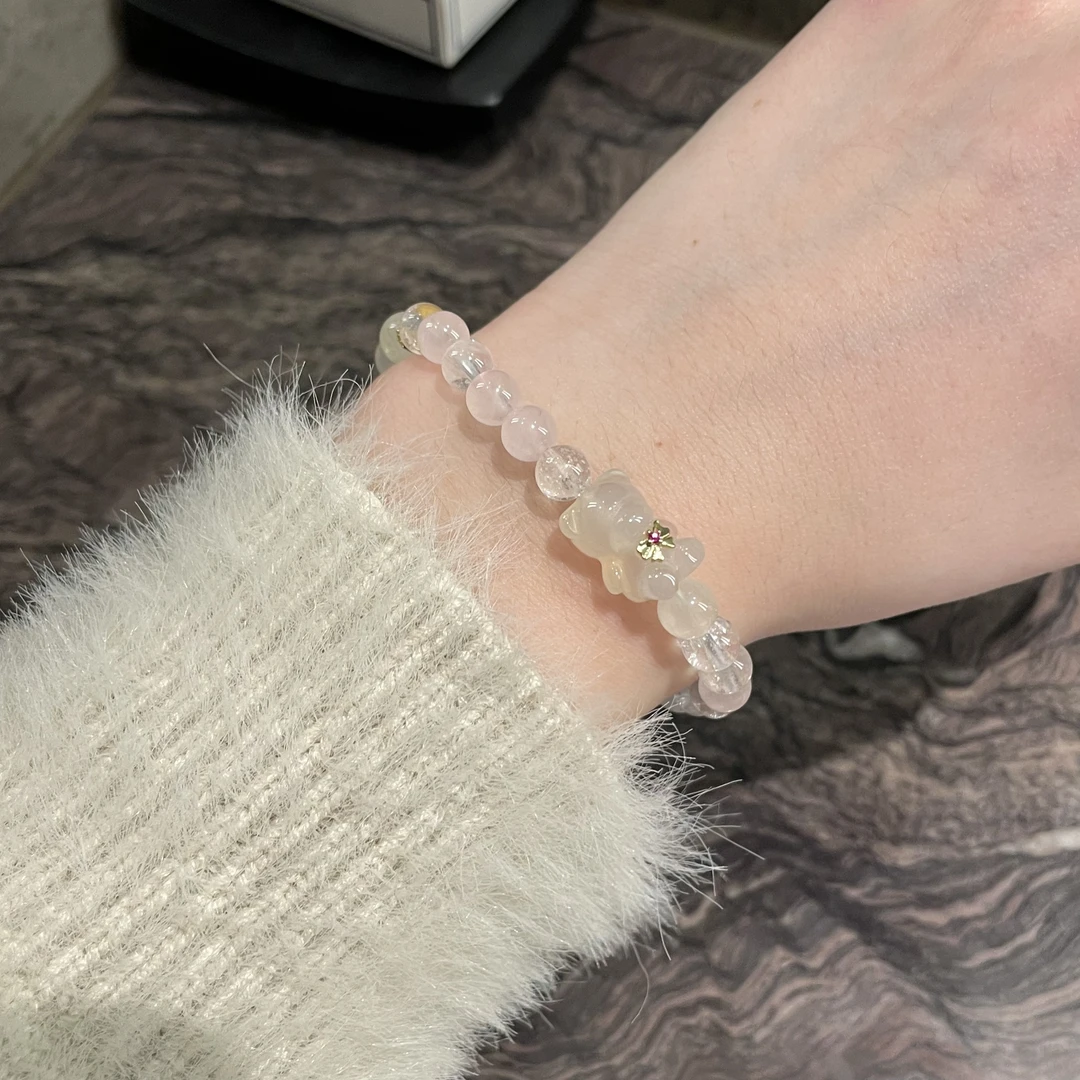 非金属仿水晶手链 xxxwxz王希之 水晶小熊手链#a1027