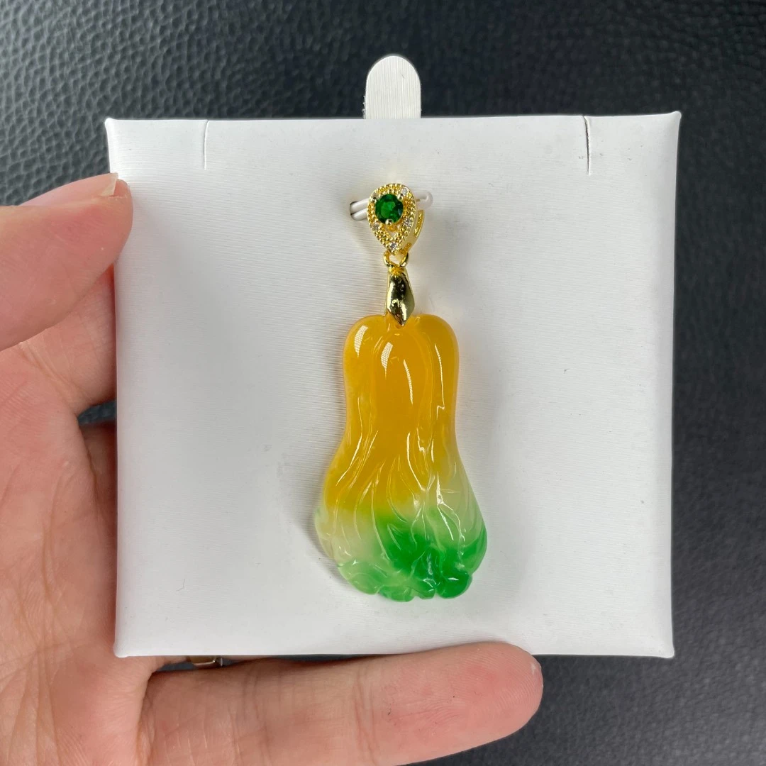 【杨子严选】C592黄加绿白菜吊坠妈妈时尚百搭女款
