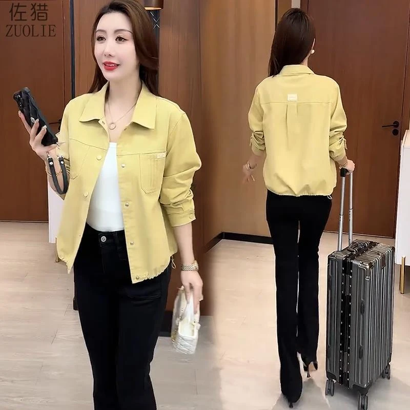 时尚爆款时尚短款外套女2025新款春秋季宽松显瘦衬衫大衣小个子上