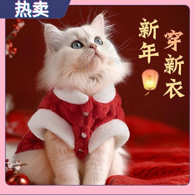 猫咪衣服秋冬保暖布偶蓝猫银渐层公主风宠物马甲冬装可爱冬天棉衣