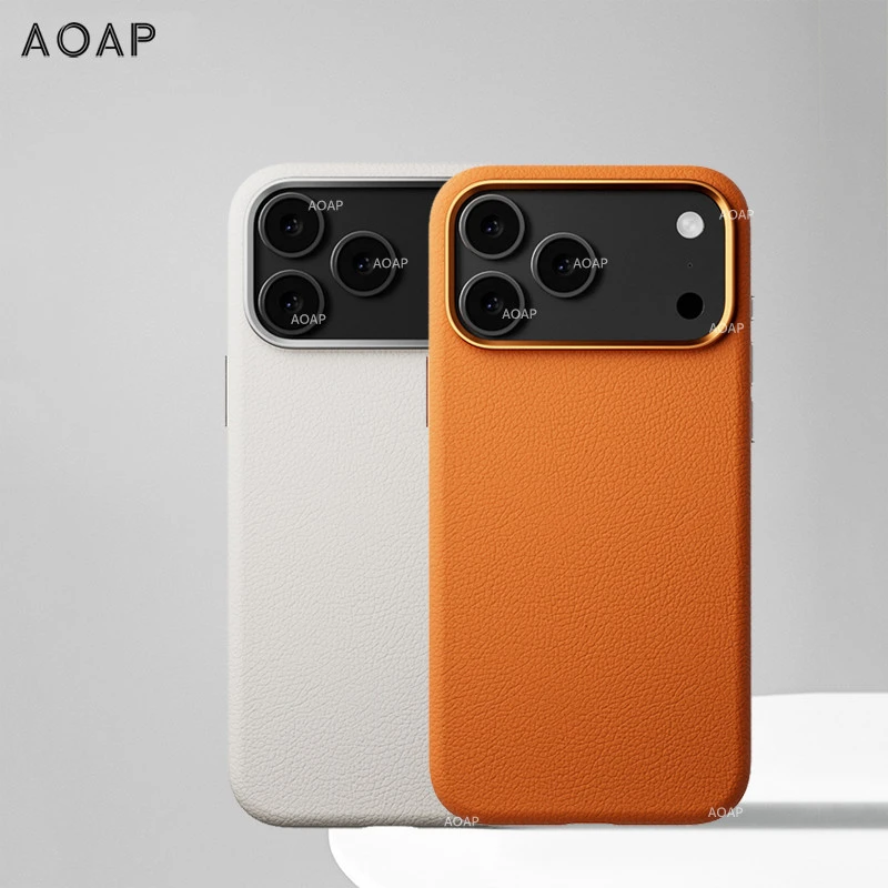 AOAP适用iPhone17纳米素皮手机壳ProMax/Air镜头大孔Ai按键磁吸壳