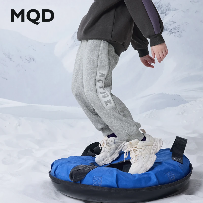 MQD童装冬季新品针织裤儿童男女童休闲裤宽松时尚加绒加绒