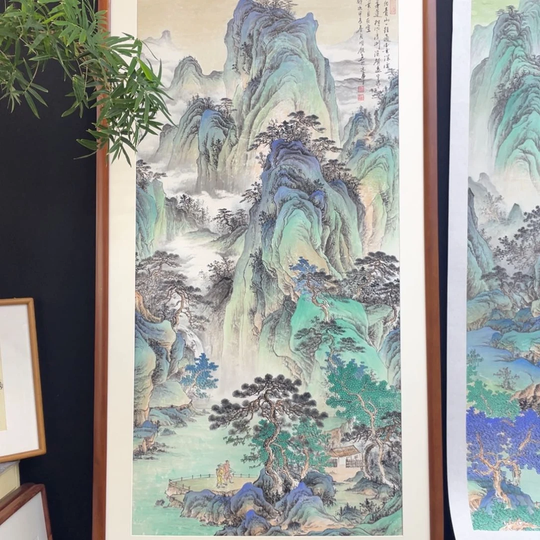 国画m****g手绘国画仿古山水四尺，画心