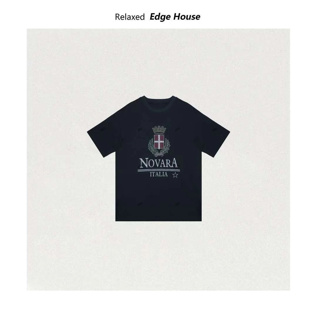 【嘻嘻家】巴黎麦穗 做旧字母印花短袖百搭宽松男友风T恤男女同