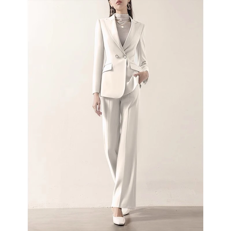 新款小西装套装女时尚气质白色女神范洋气质白休闲两件套68028