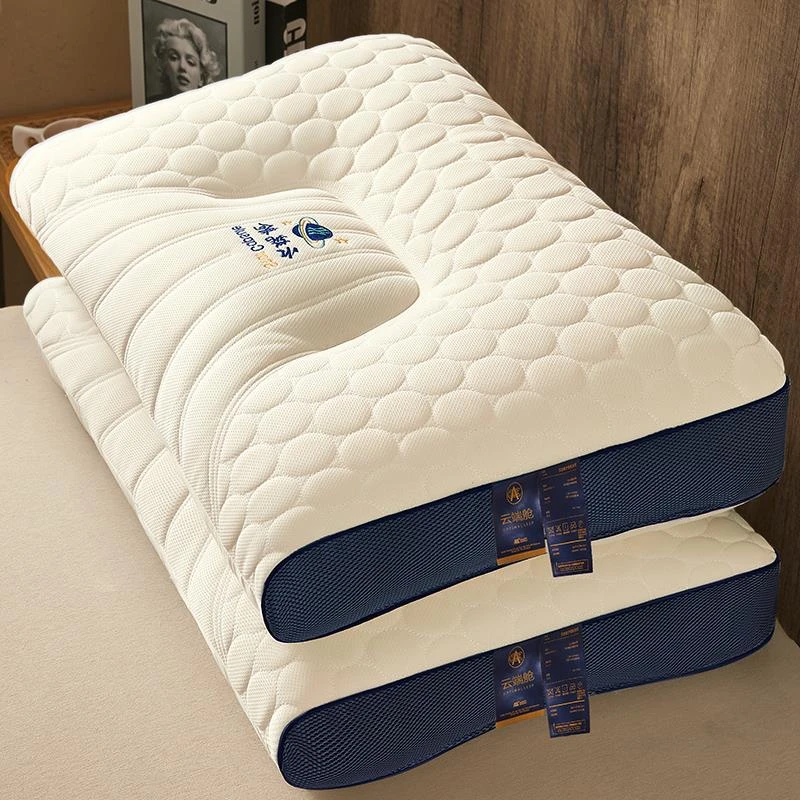 水星家纺适用枕头一对家用泰国乳胶护颈椎枕芯助睡眠天然橡胶记忆