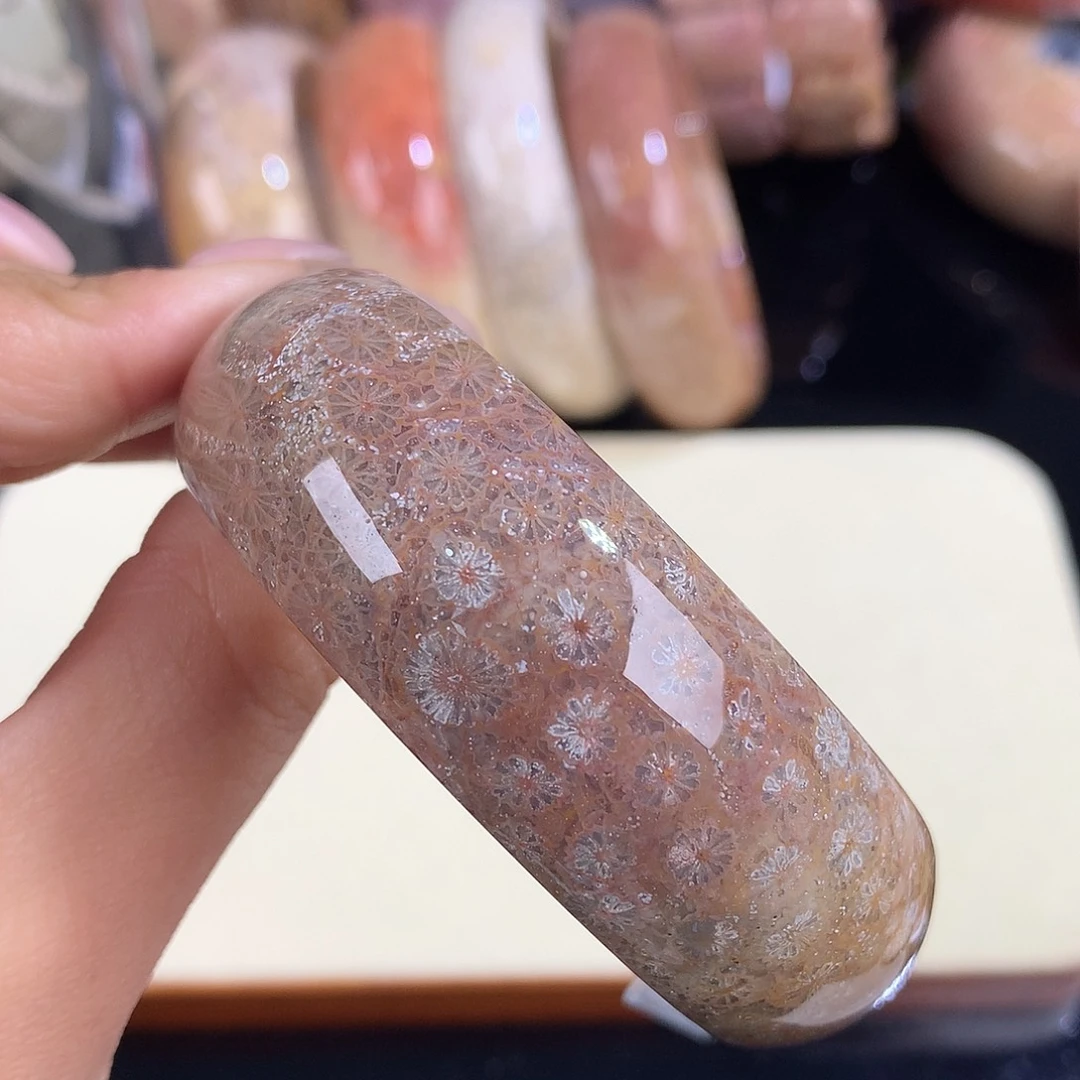 吊坠(赠链)未镶嵌硅化珊瑚（珊瑚玉）38号蕾丝54.7圈