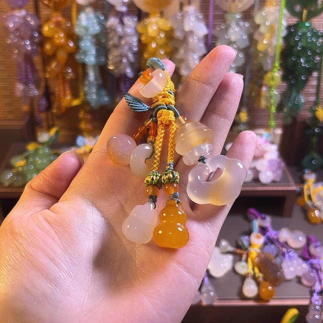 玛瑙/玉髓未镶嵌车挂钥匙扣