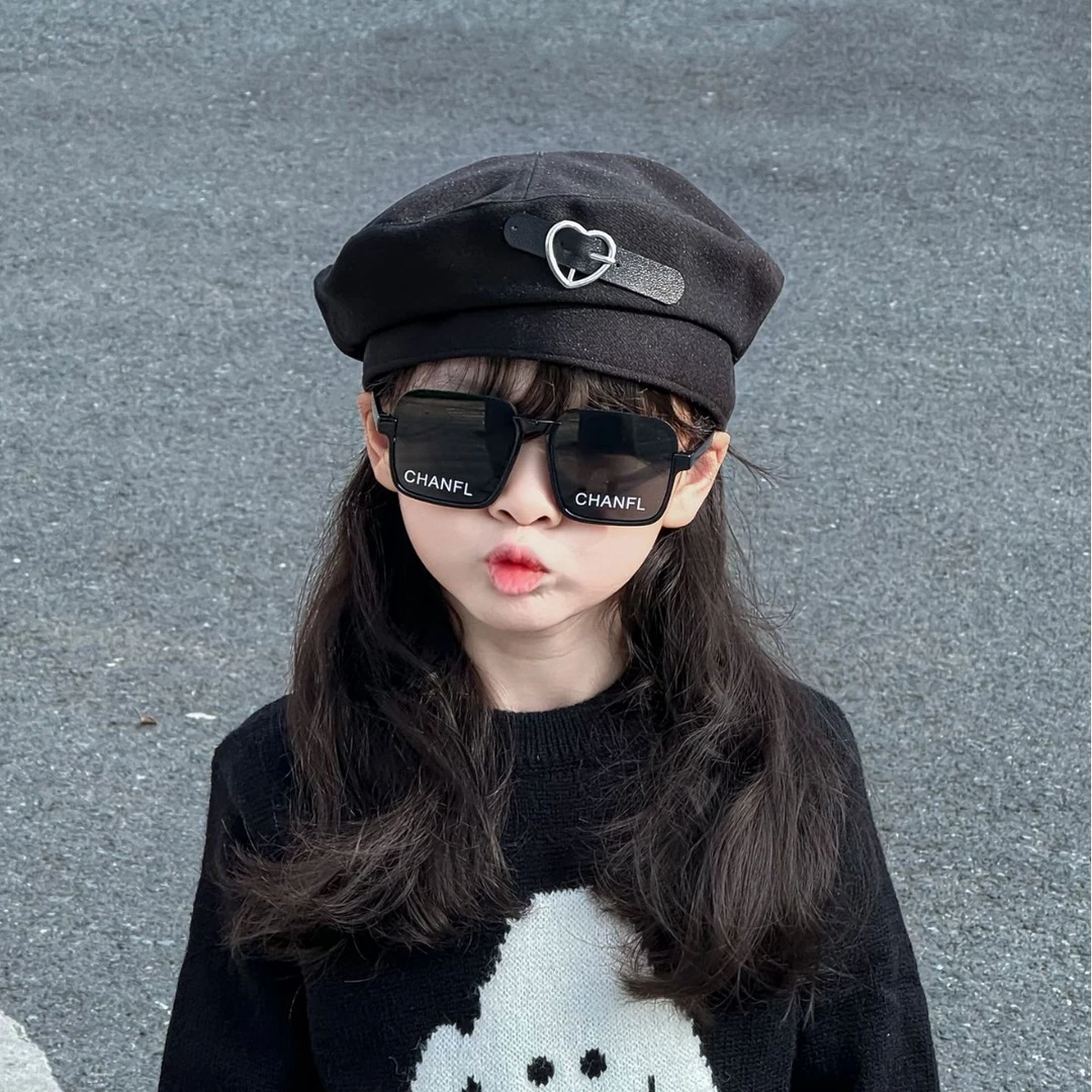 儿童贝雷帽秋冬新款宝宝时髦洋气百搭画家帽女童复古毛呢蓓蕾帽潮