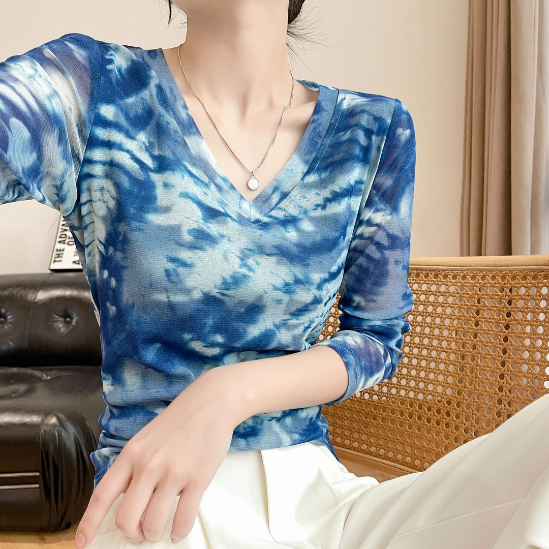 秋装女款爆款2025新款正版网纱上衣高级感外穿打底衫高贵洋气衣服