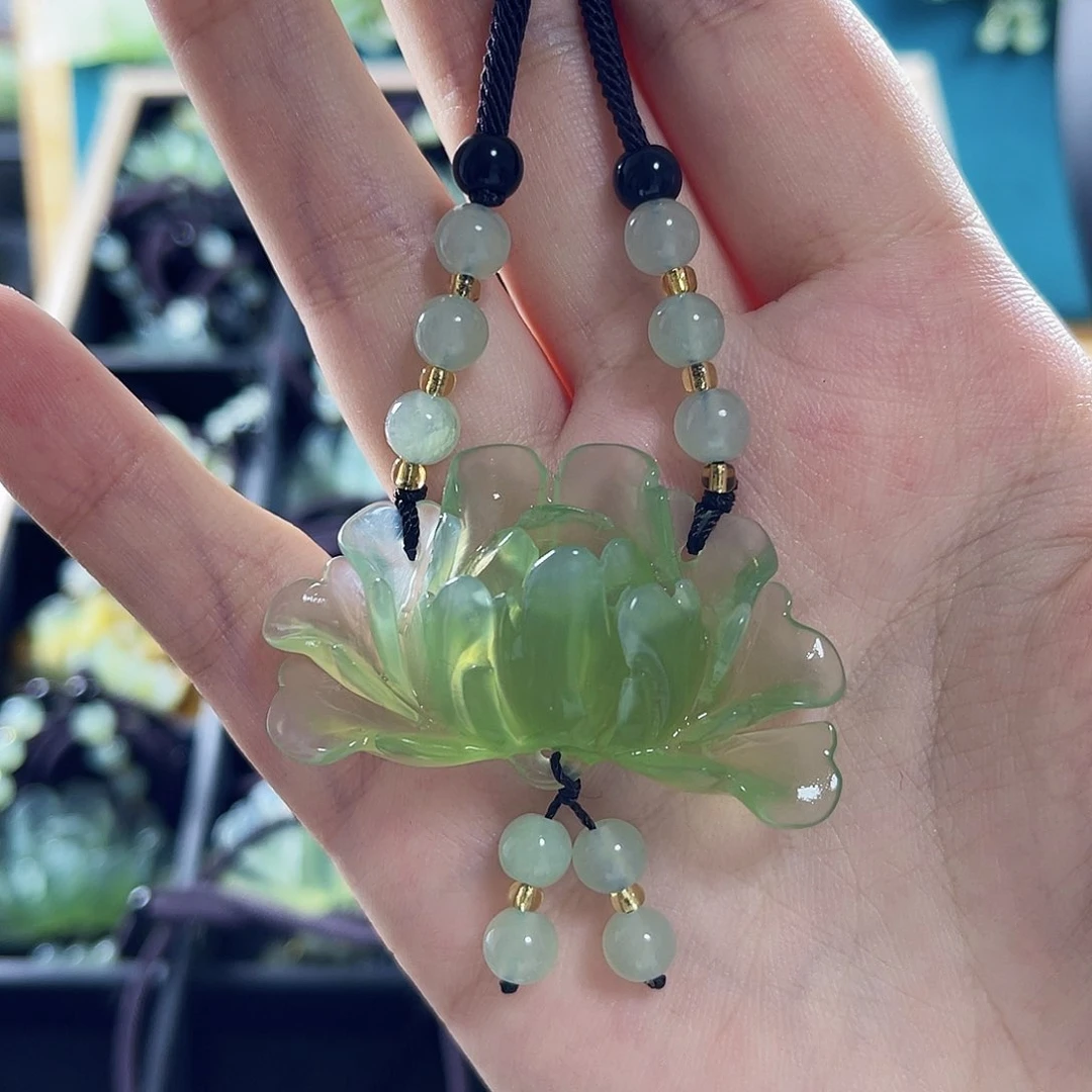 蛇纹石玉颈饰合金馨**儿